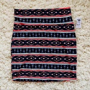 NEW Women’s (L) Y2K Geometric Neon Pink Elastic Skirt